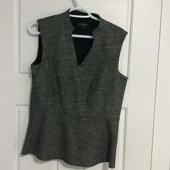 Sleeveless tweed peplum top - Picture 1 of 3